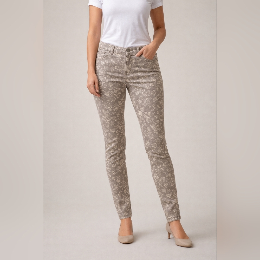 Free People Boho Floral Print Skinny Jeans